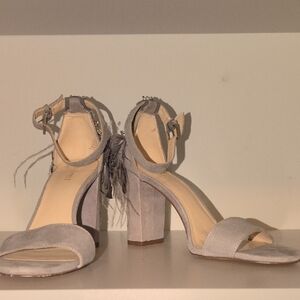 Nine West Gray Block Heel Sandals